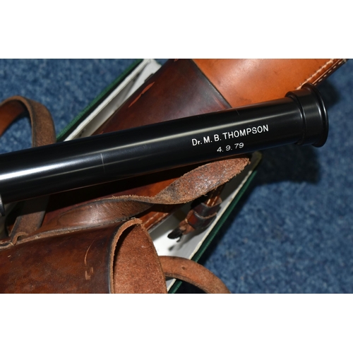 502 - A BOXED GRAY & CO. TELESCOPE, No.1436 a lightweight stalking telescope, complete with leather case a... 