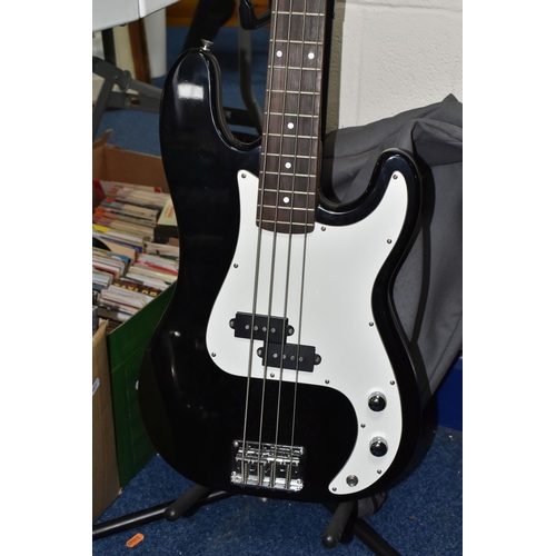 508 - A VANTAGE PRECISION BASS STYLE BASS GUITAR with maple neck, rosewood fingerboard, V shaped headstock... 