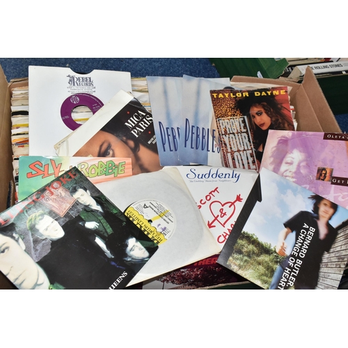 515 - A TRAY CONTAINING APPROX THREE HUNDRED 7in SINGLES including Sly and Robbie, Generation X, Roy Orbis... 