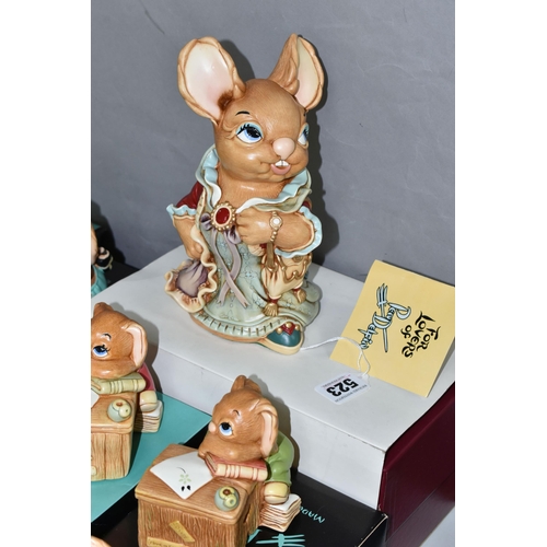 523 - A COLLECTION OF PENDELFIN RABBIT FIGURES, comprising  boxed figures: Aunt Ruby (a little glue? resid... 