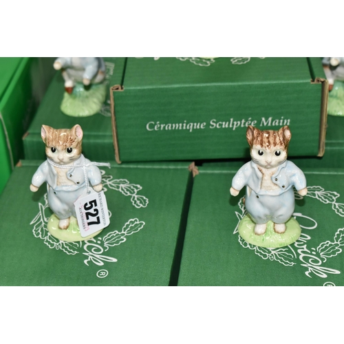 527 - ELEVEN BOXED BESWICK BEATRIX POTTER FIGURES, comprising  three x Peter and the Red Pocket Handkerchi... 