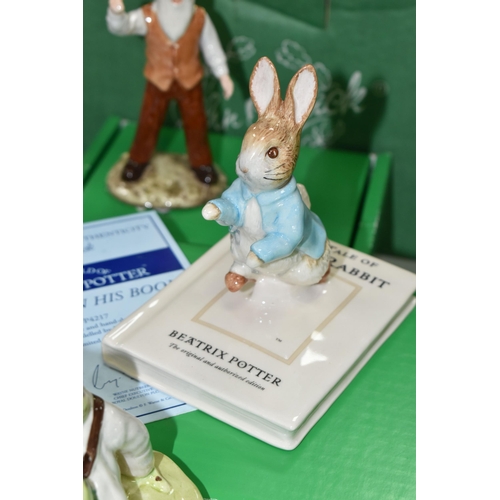 529 - FOUR BOXED BESWICK BEATRIX POTTER FIGURES, comprising 'Mittens, Tom Kitten and Moppet' P3792 Annual ... 