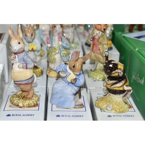 532 - SEVENTEEN BOXED ROYAL ALBERT BEATRIX POTTER FIGURES, comprising Mr McGregor, Mrs Tittlemouse, Little... 