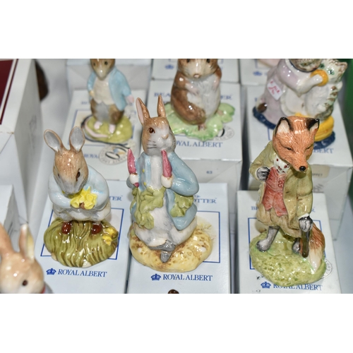 532 - SEVENTEEN BOXED ROYAL ALBERT BEATRIX POTTER FIGURES, comprising Mr McGregor, Mrs Tittlemouse, Little... 