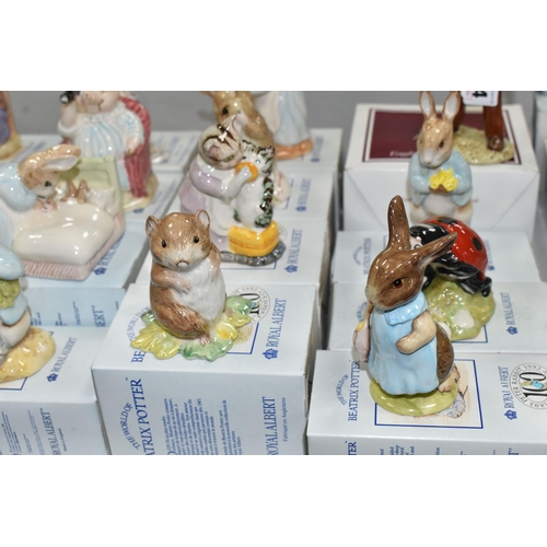 534 - SIXTEEN BOXED ROYAL ALBERT BEATRIX POTTER FIGURES, comprising Mr McGregor, Mrs Tittlemouse, Little P... 