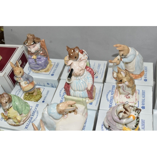 534 - SIXTEEN BOXED ROYAL ALBERT BEATRIX POTTER FIGURES, comprising Mr McGregor, Mrs Tittlemouse, Little P... 