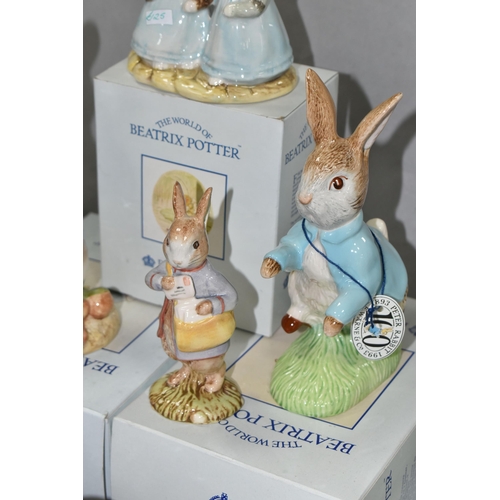 535 - A GROUP OF ROYAL ALBERT AND BESWICK BEATRIX POTTER FIGURES ETC, comprising two large boxed Beswick 1... 