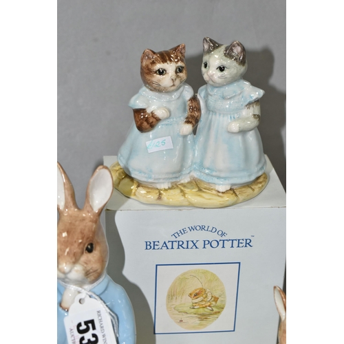 535 - A GROUP OF ROYAL ALBERT AND BESWICK BEATRIX POTTER FIGURES ETC, comprising two large boxed Beswick 1... 