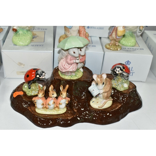 535 - A GROUP OF ROYAL ALBERT AND BESWICK BEATRIX POTTER FIGURES ETC, comprising two large boxed Beswick 1... 