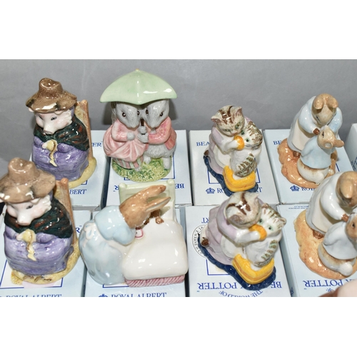 536 - TWELVE BOXED ROYAL ALBERT BEATRIX POTTER FIGURES, comprising Goody and Timmy Tiptoes, Pigling Eats h... 