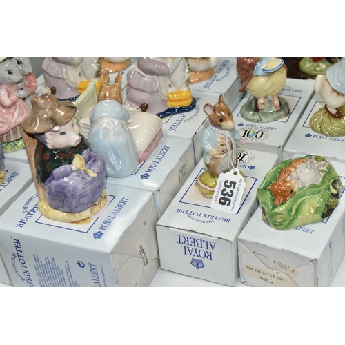 536 - TWELVE BOXED ROYAL ALBERT BEATRIX POTTER FIGURES, comprising Goody and Timmy Tiptoes, Pigling Eats h... 