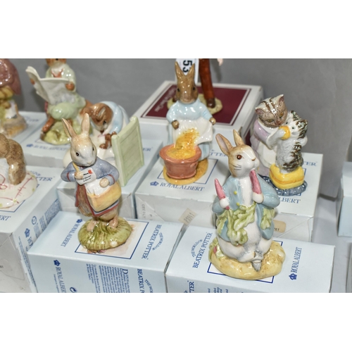 537 - SIXTEEN BOXED ROYAL ALBERT BEATRIX POTTER FIGURES, comprising Mr McGregor, Gentleman Mouse Made a Bo... 