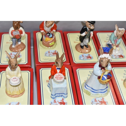 539 - SIXTEEN BOXED ROYAL DOULTON BUNNYKINS, comprising Dollie Bunnykins 'Playtime' DB8, Santa Bunnykins '... 