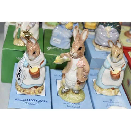 542 - NINETEEN BESWICK BEATRIX POTTER FIGURES, comprising boxed: Benjamin ate a Lettuce Leaf BP-10a backst... 