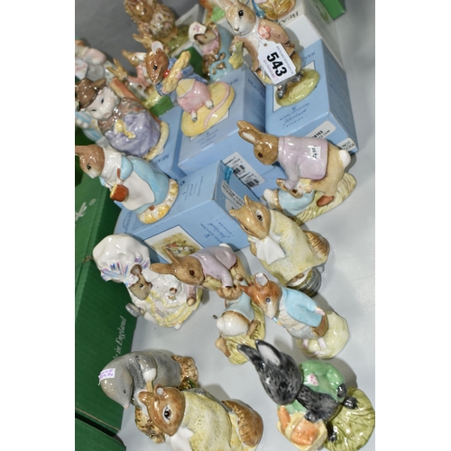 543 - TWENTY BESWICK BEATRIX POTTER FIGURES, comprising boxed: Benjamin ate a Lettuce Leaf BP-10a backstam... 