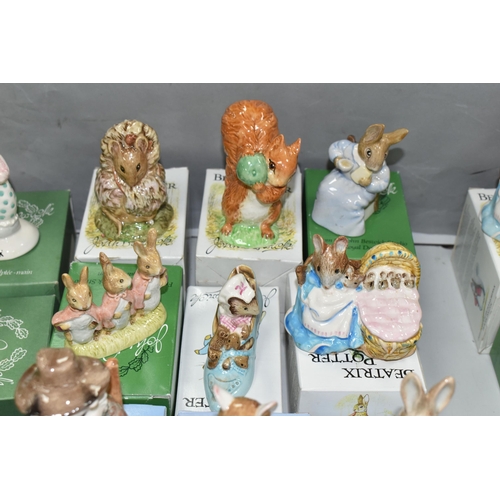 543 - TWENTY BESWICK BEATRIX POTTER FIGURES, comprising boxed: Benjamin ate a Lettuce Leaf BP-10a backstam... 