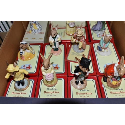 545 - A BOX AND LOOSE BOXED ROYAL DOULTON BUNNYKINS FIGURES, eighteen figures comprising Santa Bunnykins '... 