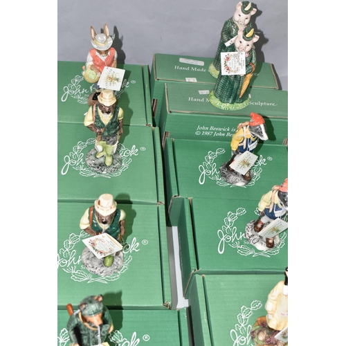 547 - ELEVEN BOXED BESWICK ENGLISH COUNTRY FOLK FIGURES, comprising two x Huntsman Fox ECF1, two x Fisherm... 