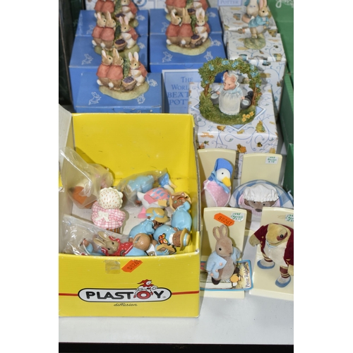 548 - A GROUP OF BEATRIX POTTER FIGURES, comprising ten boxed Border Fine Arts 'The World of Beatrix Potte... 