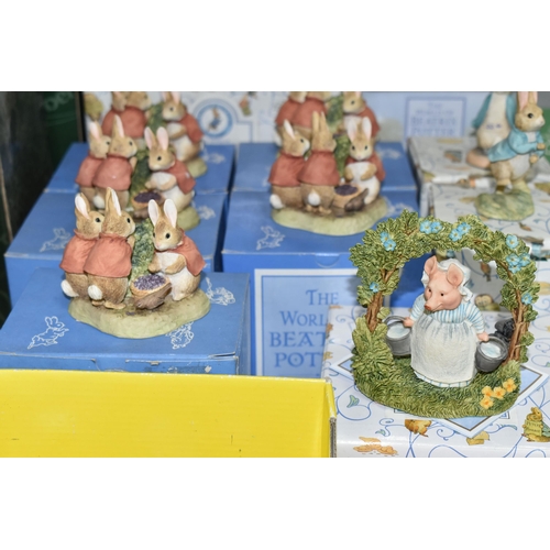 548 - A GROUP OF BEATRIX POTTER FIGURES, comprising ten boxed Border Fine Arts 'The World of Beatrix Potte... 