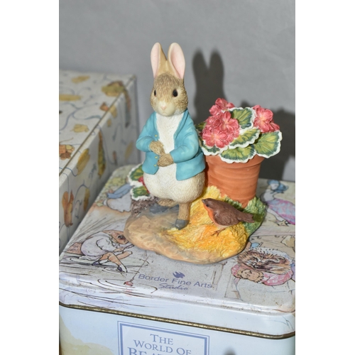 548 - A GROUP OF BEATRIX POTTER FIGURES, comprising ten boxed Border Fine Arts 'The World of Beatrix Potte... 