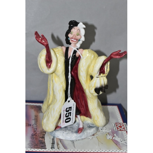 550 - TWELVE BOXED ROYAL DOULTON FIGURES/GROUPS FROM DISNEY'S 101 DALMATIANS, comprising Cruella De Vil DM... 