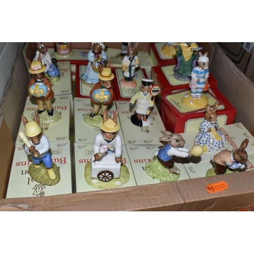 551 - A BOX AND LOOSE BOXED ROYAL DOULTON BUNNYKINS FIGURES, nineteen figures comprising Dollie Bunnykins ... 