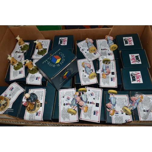 552 - THREE BOXES OF BOXED ALICE IN WONDERLAND THEMED FIGURES, to include two boxes of Colour Box sculptur... 