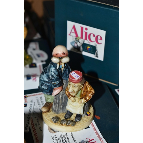 552 - THREE BOXES OF BOXED ALICE IN WONDERLAND THEMED FIGURES, to include two boxes of Colour Box sculptur... 