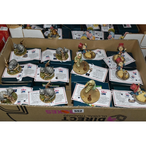 552 - THREE BOXES OF BOXED ALICE IN WONDERLAND THEMED FIGURES, to include two boxes of Colour Box sculptur... 