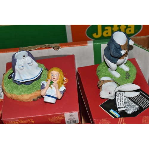 552 - THREE BOXES OF BOXED ALICE IN WONDERLAND THEMED FIGURES, to include two boxes of Colour Box sculptur... 