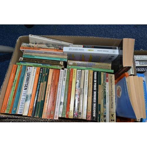 559 - SIX BOXES OF  BOOKS containing approximately 200 miscellaneous titles in hardback and paperback form... 