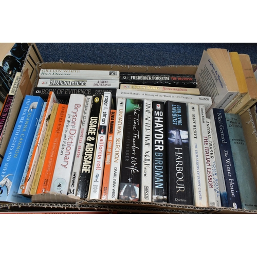 559 - SIX BOXES OF  BOOKS containing approximately 200 miscellaneous titles in hardback and paperback form... 