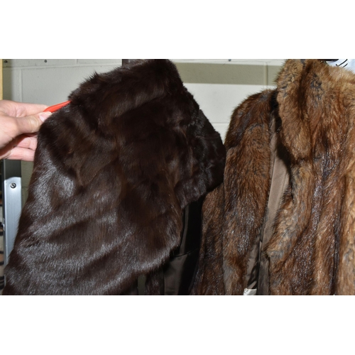 563 - THREE LADIES FUR COATS, comprising a Calman Links short fur jacket, a Jules Van-Hove Ltd. brown fur ... 