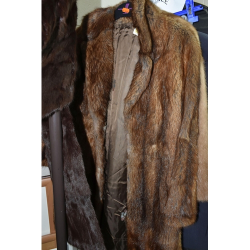 563 - THREE LADIES FUR COATS, comprising a Calman Links short fur jacket, a Jules Van-Hove Ltd. brown fur ... 