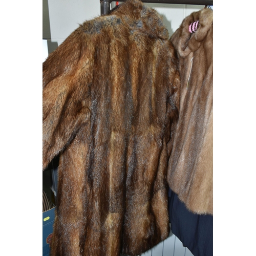 563 - THREE LADIES FUR COATS, comprising a Calman Links short fur jacket, a Jules Van-Hove Ltd. brown fur ... 