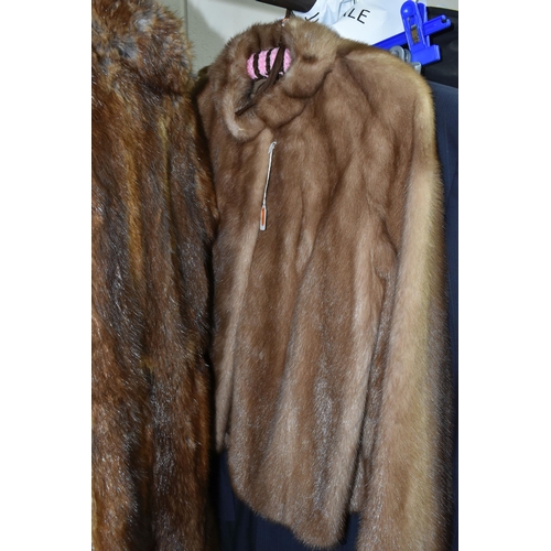 563 - THREE LADIES FUR COATS, comprising a Calman Links short fur jacket, a Jules Van-Hove Ltd. brown fur ... 