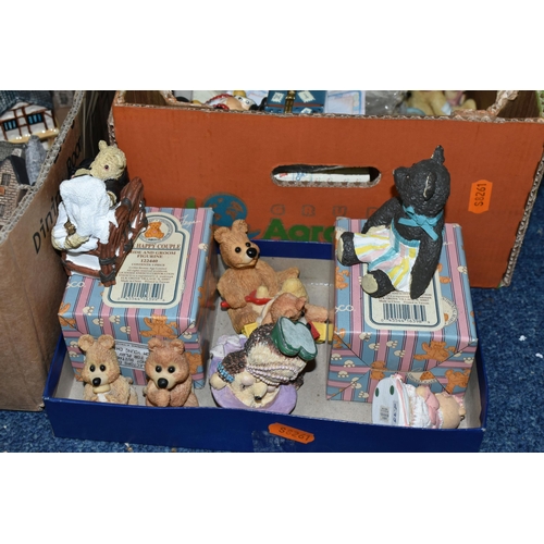 571 - SEVEN BOXES OF ASSORTED FIGURINES, to include Teddy In Transit bears, Sandringham bears, Cherished T... 