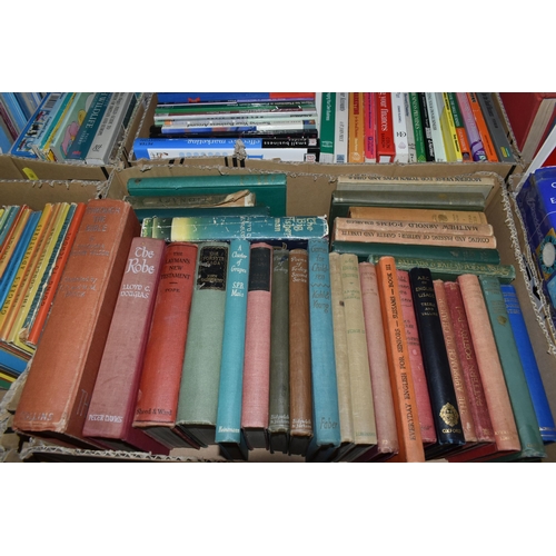 583 - SIX BOXES OF BOOKS, to include general knowledge, business and finance, 20th century fiction, Ladybi... 