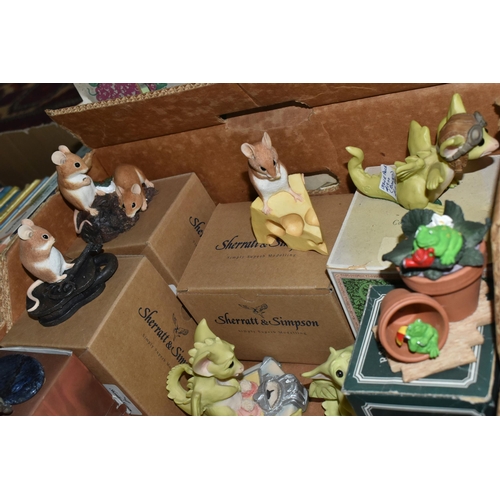 586 - FOUR BOXES OF MISCELLANEOUS ORNAMENTS AND FIGURINES, to include a quantity of empty gift boxes for W... 