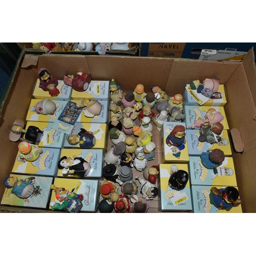 586 - FOUR BOXES OF MISCELLANEOUS ORNAMENTS AND FIGURINES, to include a quantity of empty gift boxes for W... 