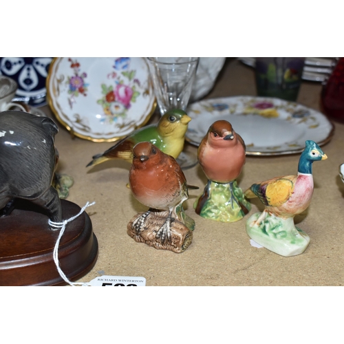 596 - A GROUP OF ASSORTED CERAMICS, comprising a Royal Doulton 'Vietnamese pot-bellied pig' figure, two  A... 