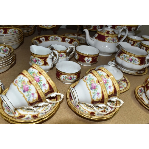 602 - A SEVENTY EIGHT PIECE ROYAL ALBERT 'LADY HAMILTON' DINNER SERVICE, comprising a meat plate, two ture... 