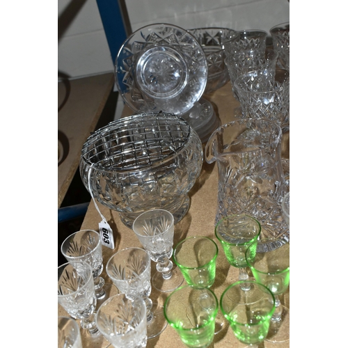 603 - A GROUP OF CUT CRYSTAL AND OTHER GLASS WARES, forty one pieces to include a pair of large quality wi... 