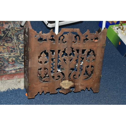 604 - TWO BOXES OF METALWARES, to include a copper tray decorated with fish, length 43cm x depth 18cm, a b... 