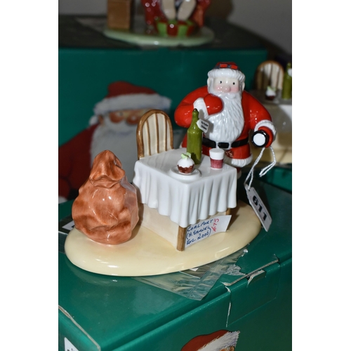 611 - THREE BOXED COALPORT 'RAYMOND BRIGGS' FATHER CHRISTMAS' FIGURES, all limited editions, comprising tw... 