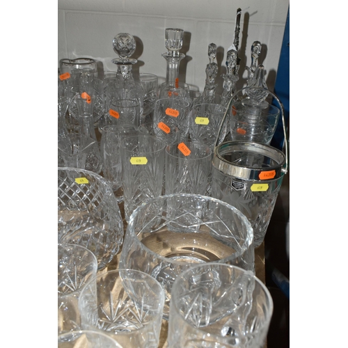 619 - A QUANTITY OF CUT GLASS ETC, to include sets of four wine glasses, whiskey tumblers, water glasses, ... 