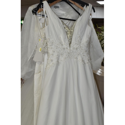 653 - A GROUP OF WEDDING DRESSES, retail stock clearance, assorted styles to include princess line, A line... 