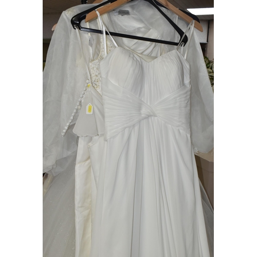 653 - A GROUP OF WEDDING DRESSES, retail stock clearance, assorted styles to include princess line, A line... 