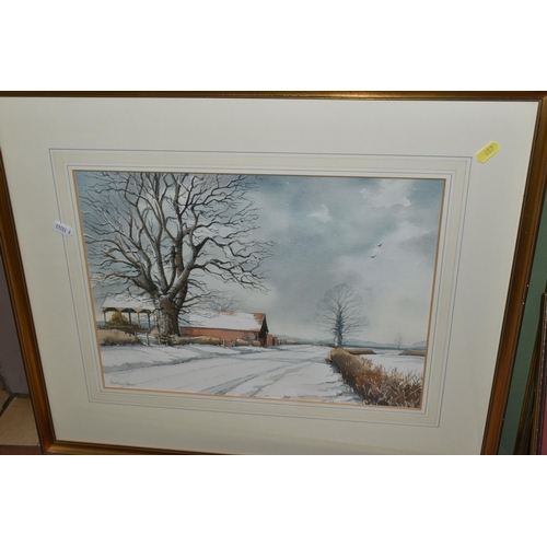 657 - A SMALL QUANTITY OF PAINTINGS AND PRINTS ETC, to include two watercolour landscapes signed and dated... 